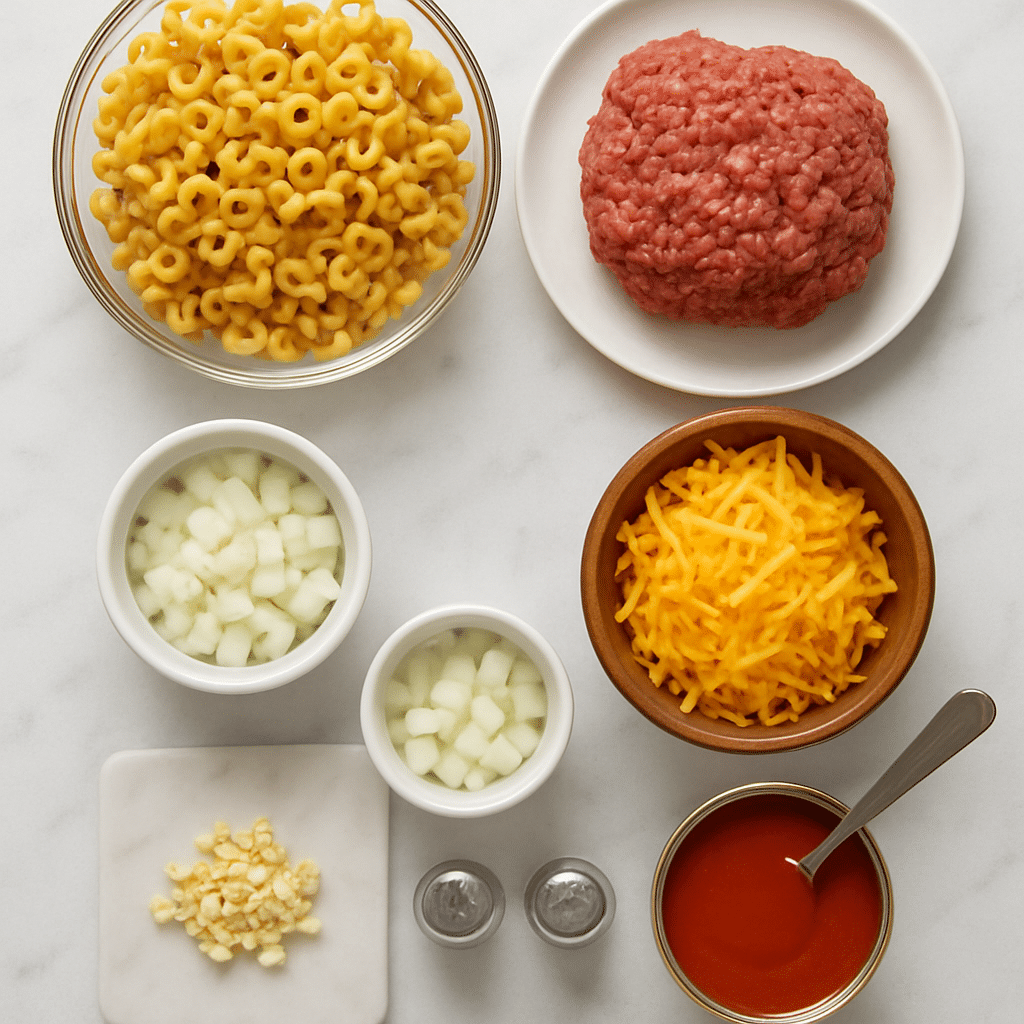 beef macaroni casserole ingredients photo
