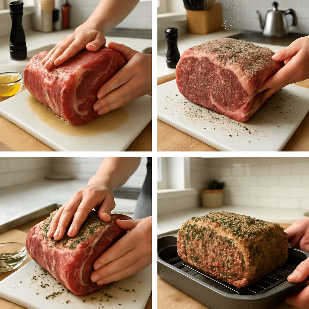 peppercorn crusted prime rib process photo